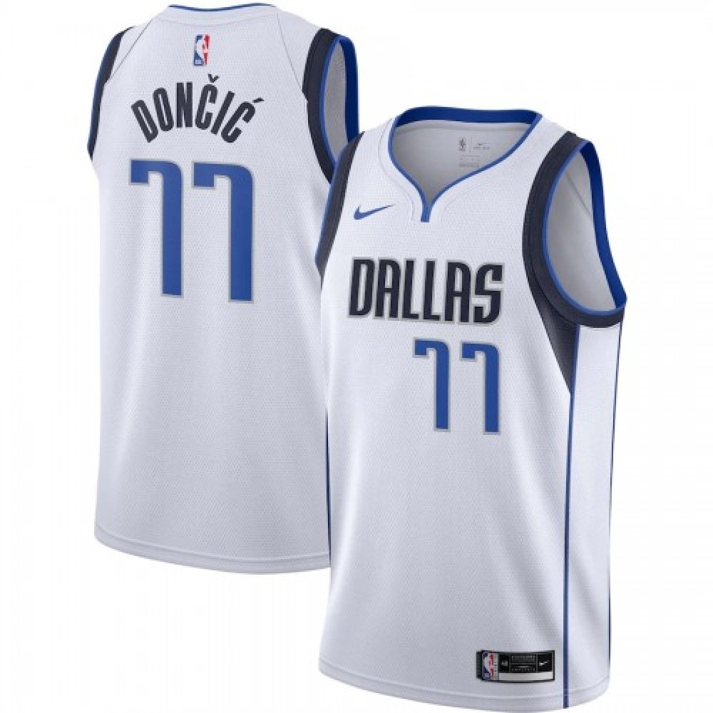 Men's Dallas Mavericks Luka Doncic #77 White 2020/21 Swingman Jersey - Association Edition-Pro Kit Vault | Brand New 26/27 Sports Jerseys